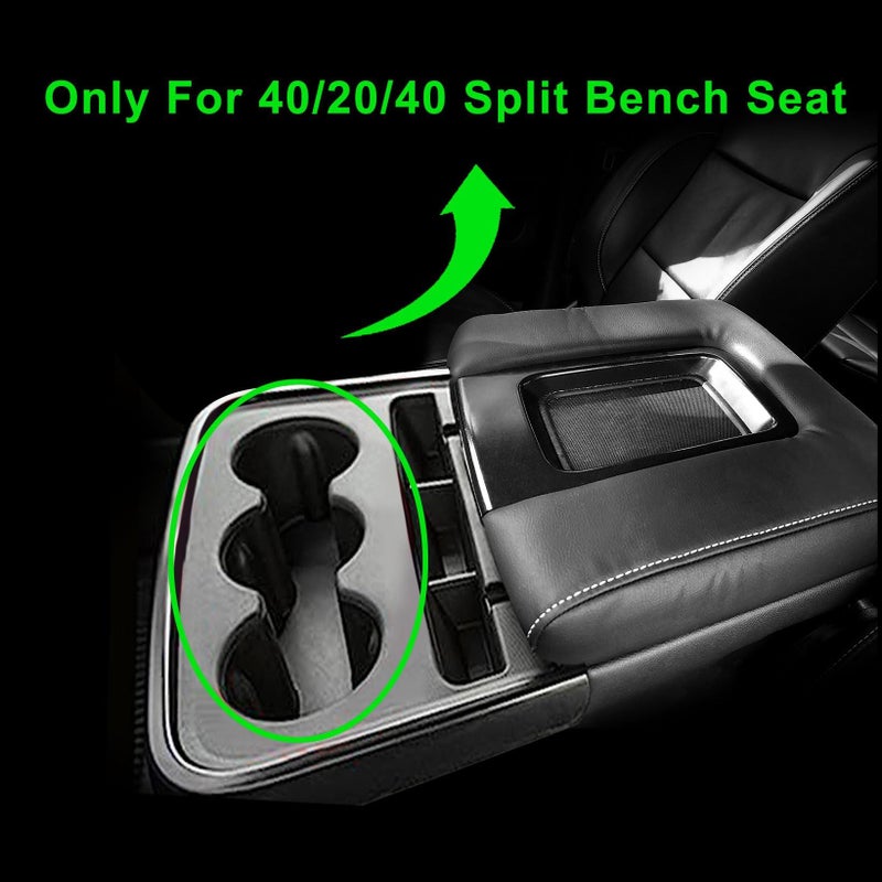 NLQR Center Console Cover Replacement fit for Chevy Silverado GMC Sierra 1500 2500 3500 2014-2018 Center Console Armrest lid Cover  Jump Seat Black Leather with White Stitching - Image 3
